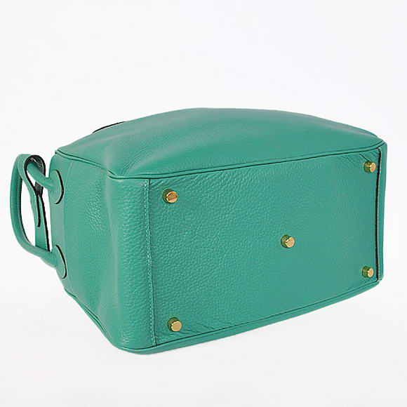 High Quality Replica Hermes Lindy 30CM Havanne Handbags 1057 Green Leather Golden Hardware